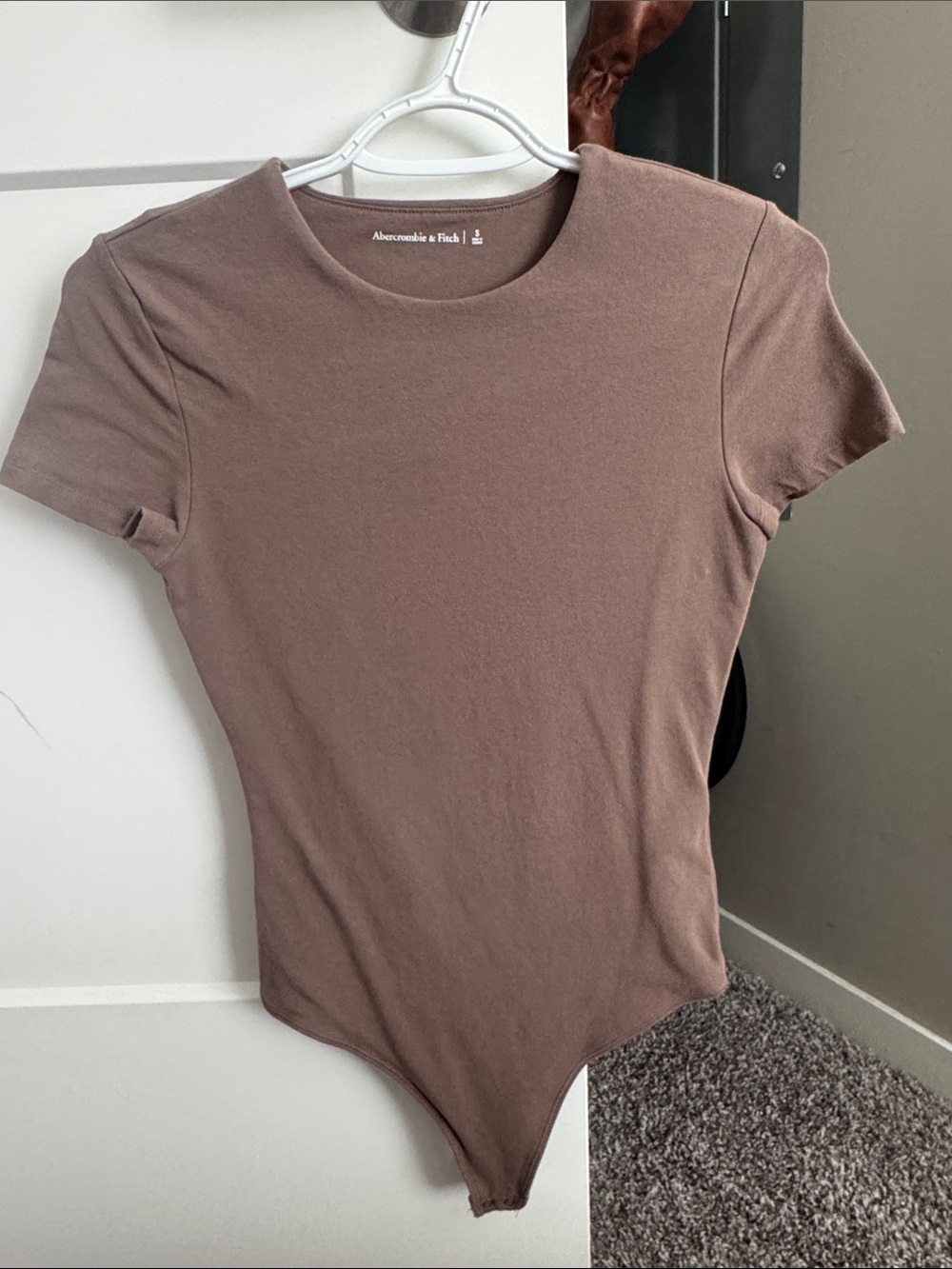 Abercrombie short sleeve cotton blend seamless fabric crew bodysuit